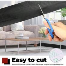 Black Wood Grain Wallpaper Border, Waterproof PVC Mirror Frame Peel And Stick, Self Adhesive Removable Mirror Trim Border Bathroom Bedroom Skirting 2 * 393 In