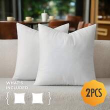 Bedding Throw Pillows Insert (Pack Of 2, White) - 18 X 18/20*20 Inches Bed And Couch Pillows - Indoor Decorative Pillow - 2 White - View 8