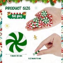 Candy Ornaments For Christmas Tree Christmas Ornaments 50 PCS Fake Platic Candy Christmas Decorations  White Candy Cane Hanging Peppermint Ornaments For Christmas Tree Decorations Craft - 紅色白色綠色白色 - 查看 3