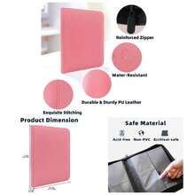 Top Loader Binder 4 Pocket Holds 96 Cards,  Binder Fit 3x 4 Top Loader, Trading Card Holder Album Fit MTG, TCG, Sports Cards, 10 S Included, Pink - 4 Túi - 128 Khe - Hồng - Xem 1