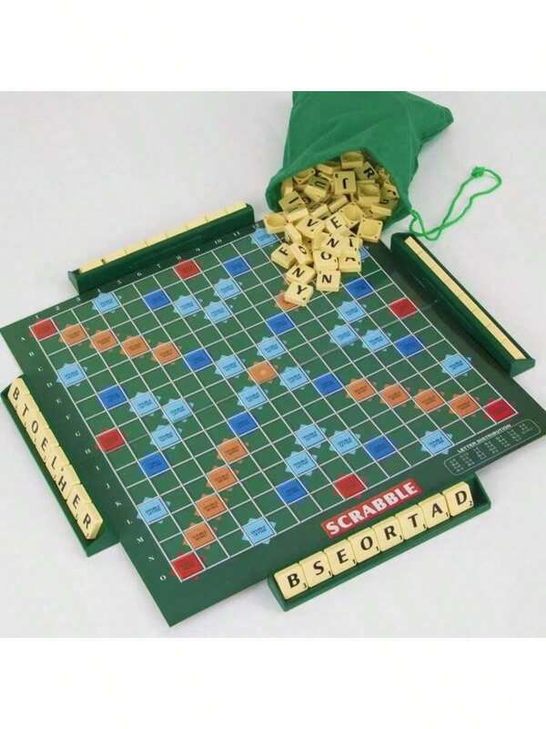 Juego de mesa de estrategia de palabras clásico - Edición estándar, apto para adultos y adolescentes de 14 años en adelante, ideal para entretenimiento familiar y reuniones, fomenta el pensamiento rápido y el juego estratégico, incluye tablero de juego, fichas de letras, 4 soportes y instrucciones.