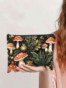 1 doppelseitige Notfallapotheke und Kosmetiktasche mit Wald-Pilz-Muster, doppellagige Reißverschlusstasche, Reise-Kulturtasche, Münzbeutel für Zuhause, Stiftemappe für Studenten, ideales Geschenk zu Weihnachten, Halloween, Geburtstag, Abschlussfeier für Frauen, Freunde, Familie, Kinder, Schüler Schulanfang, Aufbewahrungstasche für Reisekabel und Kleinigkeiten, Kosmetiktasche