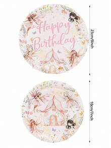 10 piezas/20 piezas/50 piezas Platos de papel con diseño de hadas Platos de postre de papel desechables con diseño de setas de 7 pulgadas y platos de cena de papel de 9 pulgadas con tema de hadas para fiestas de jardín, té, boda, cumpleaños y fiesta de bebé
