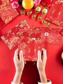 Sobre de seda estilo chino Hongbao, sobres de tarjetas de dinero de la suerte, bolsillos rojos de dinero en efectivo, sobres de tarjetas de regalo con nudo de cobre para el Año Nuevo 2026, el Festival de Primavera, bodas y otros elementos festivos chinos, sobres de tarjetas de regalo de seda roja con colgante de jade y nudo chino de cobre