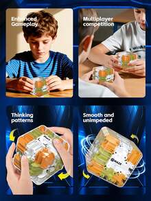 Puzzle Maze Cube, Large Labyrinth 3D Puzzle Maze Cube - Engaging Brain Teaser Toy, Three-Dimensional Magic Cube Brain Teaser Ball Relief Items Cool Stuff Sensory Toys For ADHD Educational Adults (1PC) - Multicolor - View 4