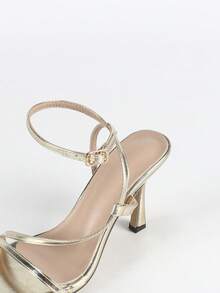 Women's Elegant Gold High Heel Sandals, Summer - Gold - View 9