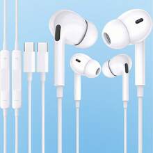 1-2 Packs Type C Earphones Wired USB C In Ear Headphones For IPhone 15 16 Pro 15 Pro Max, Compatible With Most Type C Jack Devices Smartphones,Stereo Noise Canceling Isolating Headsets