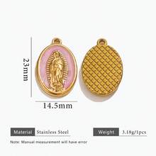 1 szt. Stal nierdzewna 18K pozłacana olejkiem kroplowym i diamentami, wielostylowe wisiorki DIY, zawieszki z zawieszkami, akcesoria do tworzenia biżuterii, akcesoria do tworzenia biżuterii damskiej ze stali nierdzewnej, biżuteria damska ze stali nierdzewnej, akcesoria damskie, odpowiednie do codziennego noszenia przez kobiety i na okazje, na prezent - wisiorek - Zobacz 21