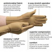 Isotoner Women & Men Arthritis Compression Rheumatoid Pain Relief Gloves For Joint Support With Open/Full Finger Design,25076694 - Lạc đà - Xem 5