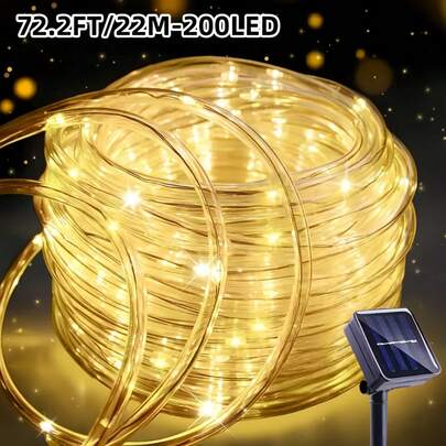 1 件户外太阳能灯管 - 300/200/100/50 LED，带太阳能电池板的灯管，8 种模式，IPX4 户外灯串，适用于泳池、婚礼、圣诞节、庭院、路径装饰、婚礼、圣诞节、万圣节、节日装饰和氛围照明花园装饰，LED 仙女灯，适合 DIY 装饰，非常适合庭院、花园、露台、栅栏、树木、蹦床、婚礼、生日派对、圣诞装饰，满足 11 个节日需求灯串