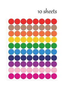 800pcs 1/2 Inch Round Color Coded Labels, 10 Assorted Colors, For Home, Office, Classroom,School Supplies,Back To School - Multicolor - View 12