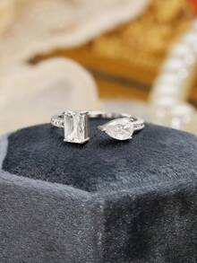 1pc Lucky Exquisite Four Leaf Clover Ring Ladies Jewelry For Women 925 Sterling Silver Birthday Ring Fine Jewelry For Girls Birthday Prom Party Gifts