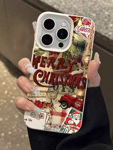 1pc New Christmas Tree & Gift Pattern Litchi Texture Waterproof Shockproof Anti-Slip Soft Phone Case, Suitable As Birthday, Holiday Gift For Friends, Family, Couples, Compatible With Apple// Phones - Multicolor - View 4