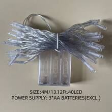 1 件 10/10/20/40/80 LED 1.5m/2m/3m/4m/10m 卧室童话灯串适用于生日派对婚礼室内装饰电池供电照明 - 白色 - 查看 11