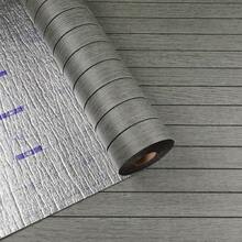 Wood Grain Slat 3D Wall Panel, 15.75"X118" Peel And Stick PVC Wall Sticker For Ceiling, Thickened Moisture Resistant Removable Wallpaper Bedroom Bathroom RV Basement (Light Yellow/Grey, Cover 13Sq.Ft) - 1卷 - 查看 13