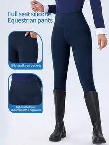 ROYALS MATTINI Women's Full Seat Silicone Grip Equestrian Riding Pants, Spring/Summer Equestrian Clothing, Durable Anti-Slip Tight Fit Pockets Riding Trousers