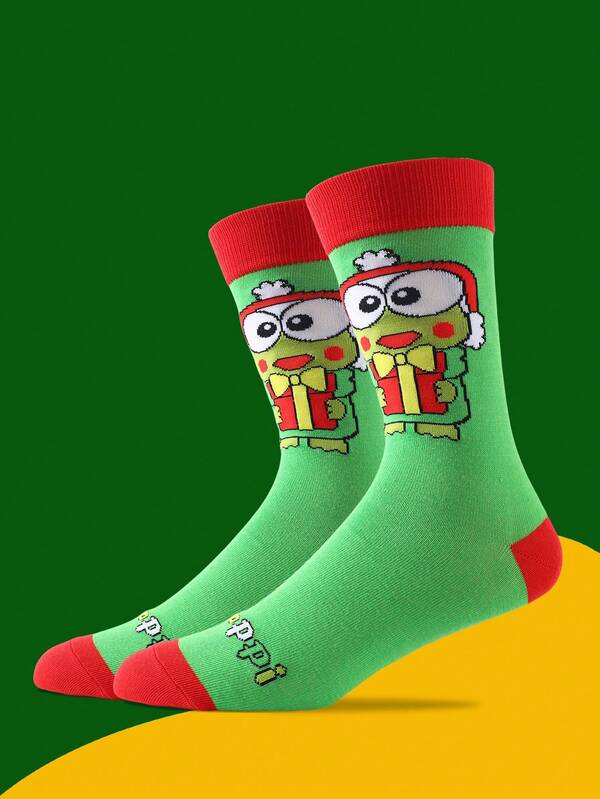 Sanrio 1 Pair High-Quality Cartoon Mid-Calf Socks, Interesting & Cute Comfortable Socks, Suitable For All Seasons, Great For Easter/Birthday/Thanksgiving/Halloween/Christmas/Carnival/Valentine's Day/Party Gifts