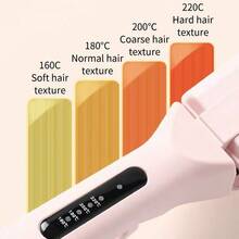 Plancha de pelo rizada con dientes grandes y ondulados, rizador de pelo voluminizador con placas anchas y calentamiento rápido, herramienta de peinado de ondas - Enchufe EU Tipo C(220-240V) - Ver 4