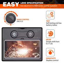 NEW Pro Auto Darkening Welding Helmet Arc Tig Mig Grinding Welders Mask Solar - Black and Red - View 6