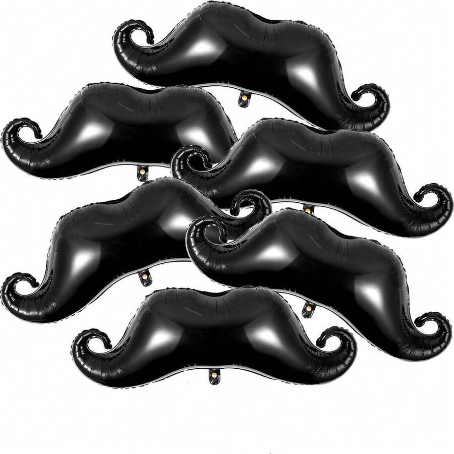 6 sztuk czarnych balonów foliowych z wąsami, bez wstążek, na Dzień Ojca, zaręczyny, urodziny, wieczór kawalerski, dekoracje na zakończenie szkoły