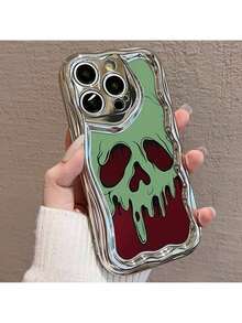 Custodia per telefono completamente antiurto e resistente agli urti, con design a teschio fuso, adatta per le serie 16, 15, 14, 13, 12, 11 e XS, dotata di tecnologia di elettrodeposizione avanzata per una migliore protezione.