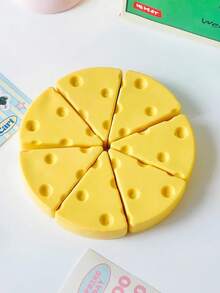 3pcs/7pcs Creative Yellow Cheese Erasers, Cute Cartoon Cheese Design Erasers, Clean Without Residue - Yellow - View 2