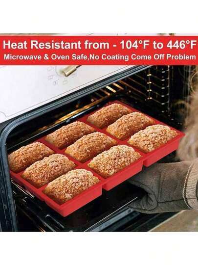New 1pc Silicone Mini Loaf Pans, Silicone Baking Mold, Non-Stick Mini Bread Pans, 9 Cavities Silicone Bread Baking Mold, Perfect For Mini Loaf, Cake, Bread And Meatloaf, Cake, Brownie, Heat-Resistant Manual Baking Molds For Birthday, Party - Rectangle Shaped Silicone Mold For Soap Making And Desserts, Family Dinner Supplies, Christmas Party Supplies