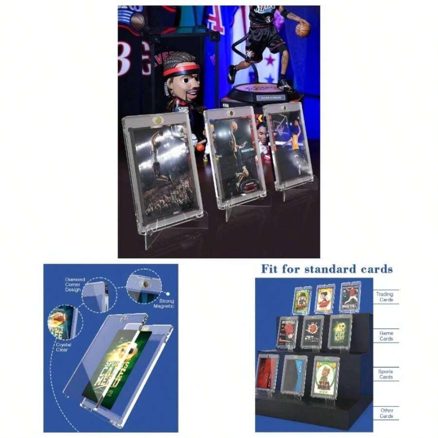 Magnetic Card Holders 12 Pack, 130PT One Card Holder Trading Card, Baseball Card, Sports Card - 75 PT - View 1