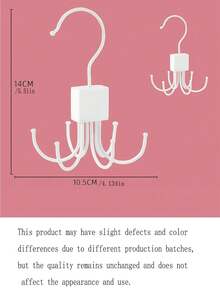 Organizador de madeira maciça com 6 ganchos, 1/2 peças, cabide giratório para gravatas com base de madeira e ganchos de aço para chapéus, bolsas e cachecóis, dobrável e compacto, ganchos de 6 pontas, ganchos para casacos, ganchos para cachecóis, ganchos para cintos, cabideiro para armários, ganchos para cabideiros de entrada, itens essenciais para a volta às aulas e para casa, cabideiro multifuncional sem furadeira para cintos, gravatas, roupas íntimas, bolsas, cachecóis, roupas, ganchos de armazenamento - Multicolorido - Ver 6
