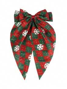 1 Peça Clipe de Cabelo Laço de Festa de Natal de Poliéster, Acessório de Moda para Mulheres, Adequado para Festa de Natal, Presilhas de Garra, Grampo de Cabelo, Barras de Cabelo - Multicolorido - Visão 9