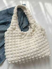 Stylowa, prosta, uniwersalna, minimalistyczna sukienka na jedno ramię, odpowiednia do stylizacji uniwersyteckich, miejskich i casualowych - Biały - Zobacz 4