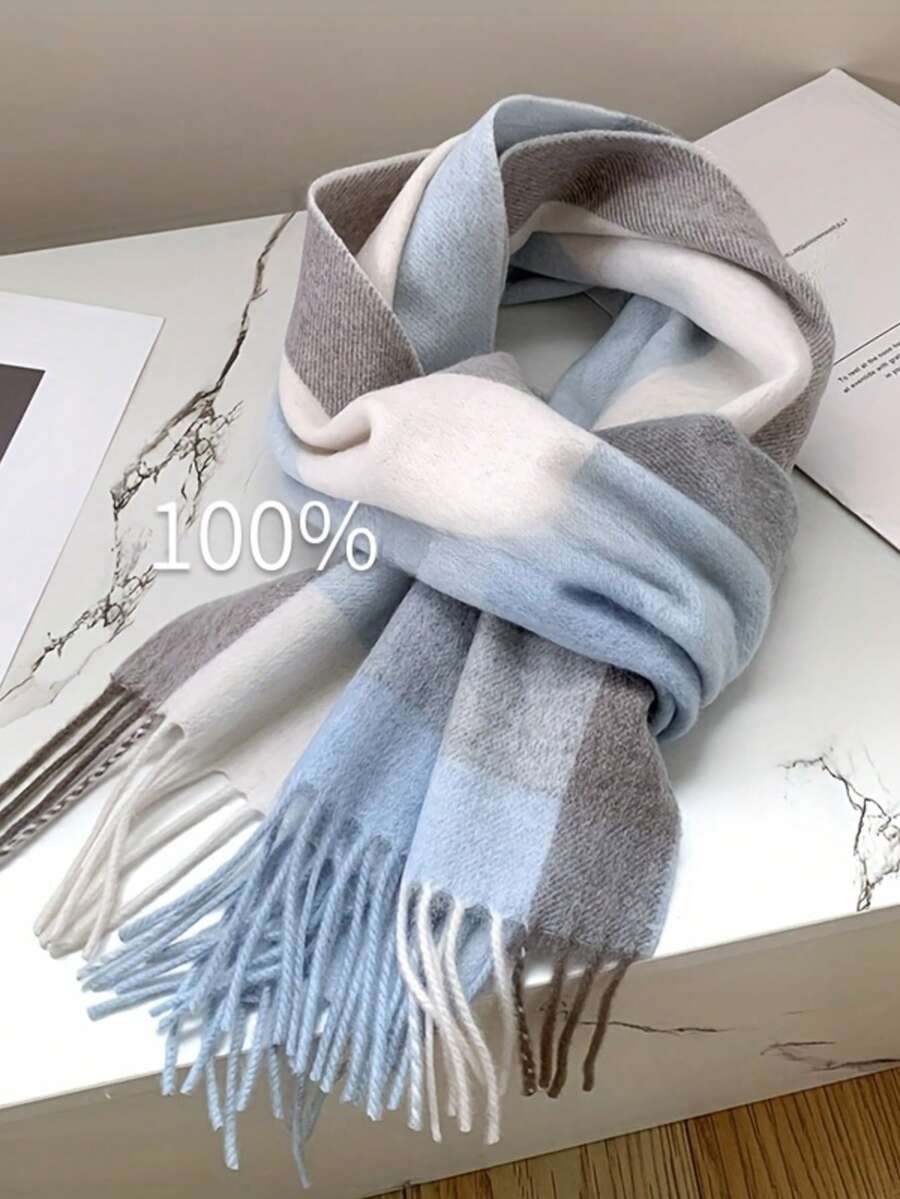 1 pezzo Sciarpa scozzese in 100% lana per donna, scialle di alta qualità, nuovo design 2025, scalda collo invernale, regalo di compleanno per vestiti