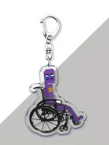 1pc Acrylic Pixel William Afton Keychain, Purple Pendant, Backpack Accessory, Best Gift For Fans - Multicolor - View 11