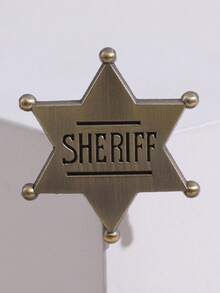 卡通西部副警长星形翻领别针徽章胸针，适合牛仔、女牛仔、州长荣誉勋章、万圣节礼物、装饰品、服装包包挂饰、学校、韩流背包、教师用品、包包挂饰，可爱秋冬配饰，适合青少年、青年、男士，休闲、户外、运动、度假、毕业礼物、生日、日常佩戴，趣味服装别针，教师礼物，珠宝，服装配饰，办公配饰，圣诞节