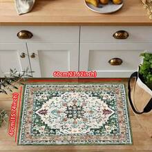 1pc Green Bohemian Style Kitchen Rug, Modern Super Soft Fiber Kitchen Mat, Comfortable Bedside Rug, Hallway Carpet, Stripe Rug, Non-Slip Absorbent Kitchen Mat, Suitable For Floors, Comfortable Standing Mat, Running Mat, Party Gathering Home Decor Rug, Indoor Entrance Mat, Outdoor Doormat, Thick Soft Kitchen Floor Mat, Non-Slip Kitchen Decorative Rug, Easy To Clean Entryway Welcome Mat - Multicolor - View 17