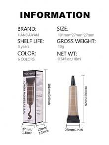 HANDAIYAN 防水、防汗、防晕染眉胶，持久速干配方。精准勾勒每根眉毛，打造立体眉形。万圣节、圣诞节、秋冬季及校园生活必备。派对、舞会及节日妆容的理想之选。适合女性面部彩妆，尤其适合秋冬季。生日、情人节、母亲节的理想礼物。狂欢节派对必备。多种颜色可选。 - 01 - 查看 5