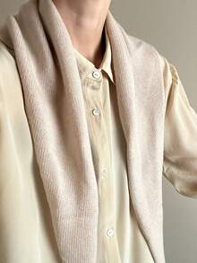 1条三角围巾，100%羊毛，女士头巾，针织围巾，多功能保暖针织围巾，适合搭配连衣裙 - 100% Wool - 查看 4