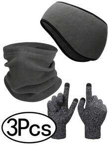 6 Pieces Ear Warmer Headband Warmer Face Mask Fleece Neck Gaiter Touch Screen Winter Knit Gloves For Men And Women Winter Fleece Neck Warmer Face Gaiter Skiing Windproof Ski Neck Gaiter For Unisex