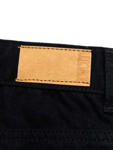 Young Boy Street Style Medium Wash Adjustable Waist Distressed Denim Jeans - Black - View 10