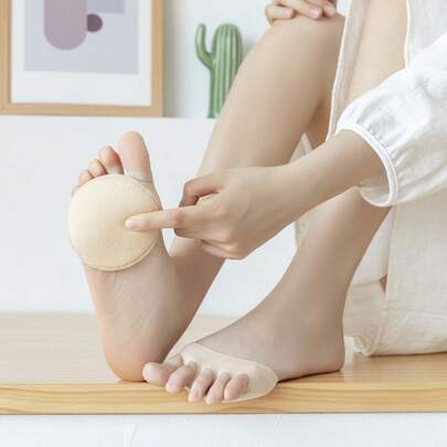 2 Pairs Of ComfortPlus High-Heeled Shoes Front Foot Pads, Breathable And Non-Slip, Invisible Half-Size Foot Pads To Relieve Friction