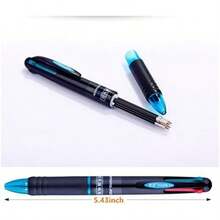 Multicolor Retractable Ballpoint Pens 0.7 Mm With 4 Color Ink Black Blue  In A Single Pen For Office School And Home Use Pack Of 4 With Smooth Writing And Durable Design - 4支黑殼原子筆 - 查看 7