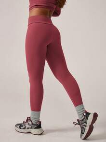 NcmRyu Bộ đồ thể thao nữ gồm áo dài tay và quần dài cổ đứng, khóa kéo, có lỗ xỏ ngón tay, dáng ôm, lót giữ nhiệt. - Đỏ - Xem 10