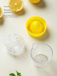 1 Set Manual Lemon Juicer, Plastic Orange & Grapefruit Juice Extractor, Convenient Juice Cup, Kitchen Tool