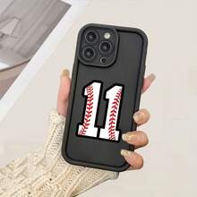 Baseball-Themed Durable Phone Case, Enhanced Grip - Shockproof, Concave Design Compatible With IPhone 7 To 16 Pro Max Models - Perfect Gift For Sports Enthusiasts - Color Mixing - View 1