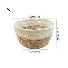 3PCS Straw Pot, Minmalist Soiid Coior Plant Container For Home