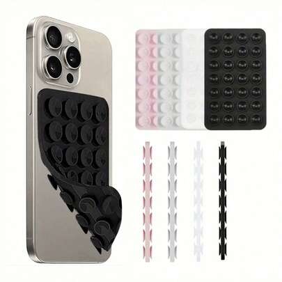 Bộ 2 giá đỡ điện thoại bằng silicon, thiết kế hai giác hút, lực hút mạnh, rảnh tay, tiện lợi cho việc quay video selfie. Giá đỡ điện thoại bằng giác hút, tay cầm điện thoại dính tiện lợi, lý tưởng cho việc quay video selfie. Làm ẩm bằng một ít nước sẽ giúp nó chắc chắn hơn.