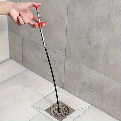 1 pieza Removedor de obstrucciones de drenaje, Atrapador de cabello para limpieza de drenaje de ducha, Desobstructor de drenaje de bañera de cocina y baño, Accesorio de herramienta de dragado de tuberías de metal y plástico suave