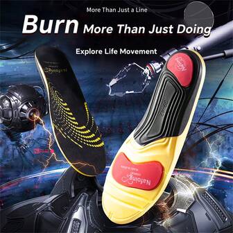 1 par nya EVA-gula sulor stötdämpande hålfotsstöd sportinlägg bekväma löptillbehör för män kvinnor