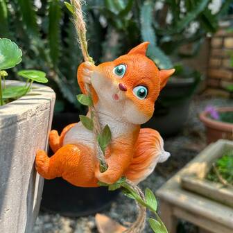 1pc Creative Swing Highland Cattle And Other Resin Crafts Gardening Landscape Animal Garden Balcony Pendant Swing Suitable For Balcony Garden Home Desktop Decoration