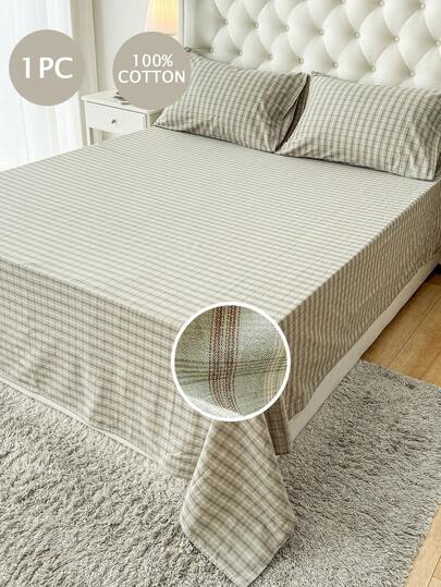 1 件 100% 纯棉，色织水洗棉，男女生宿舍床单床上用品，学校床上用品，宿舍装饰